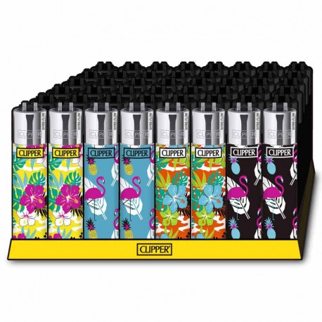 Clipper Feuerzeug - Flowers and Flamingos