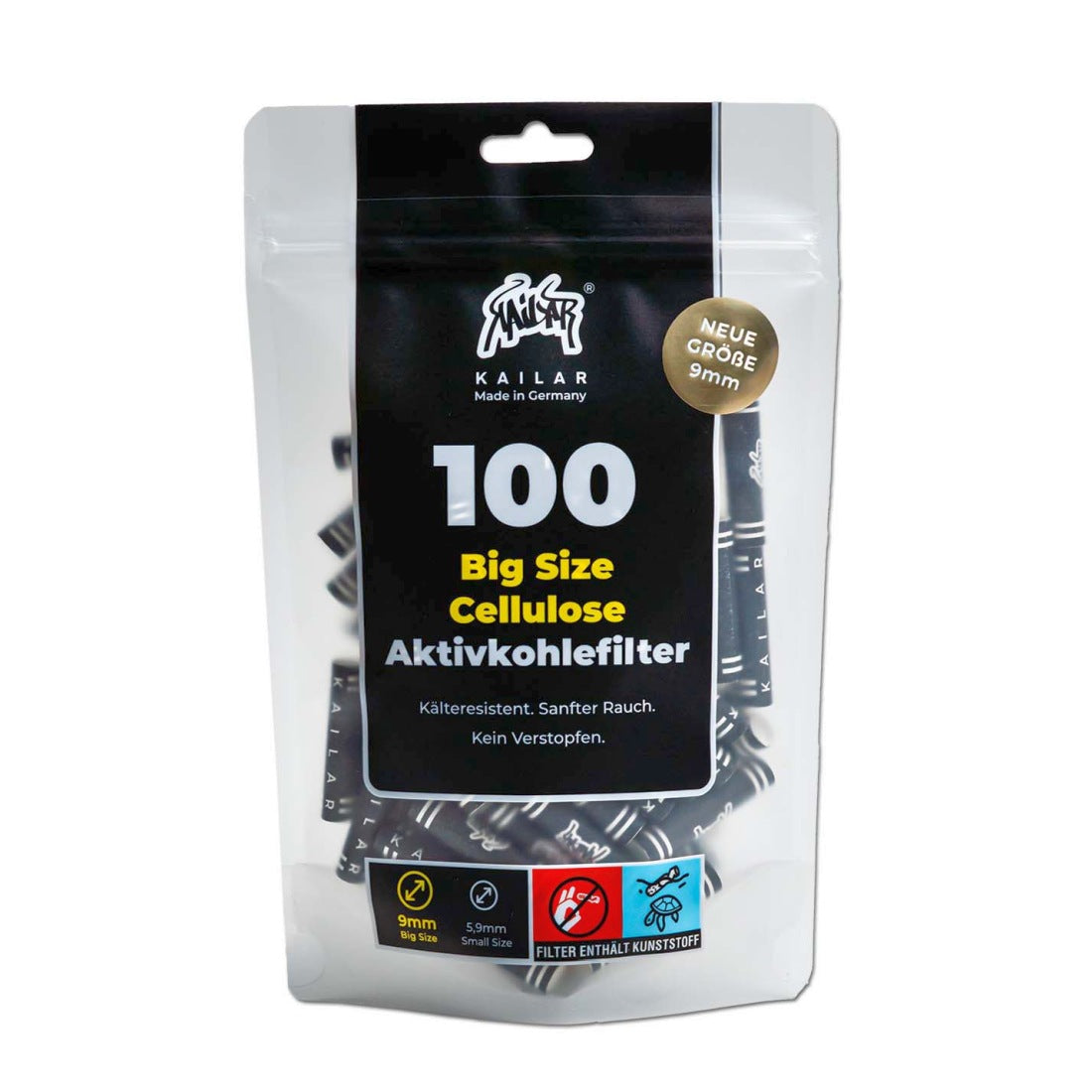 Kailar - Aktivkohlefilter Big Size - 9mm - 100 Stk.
