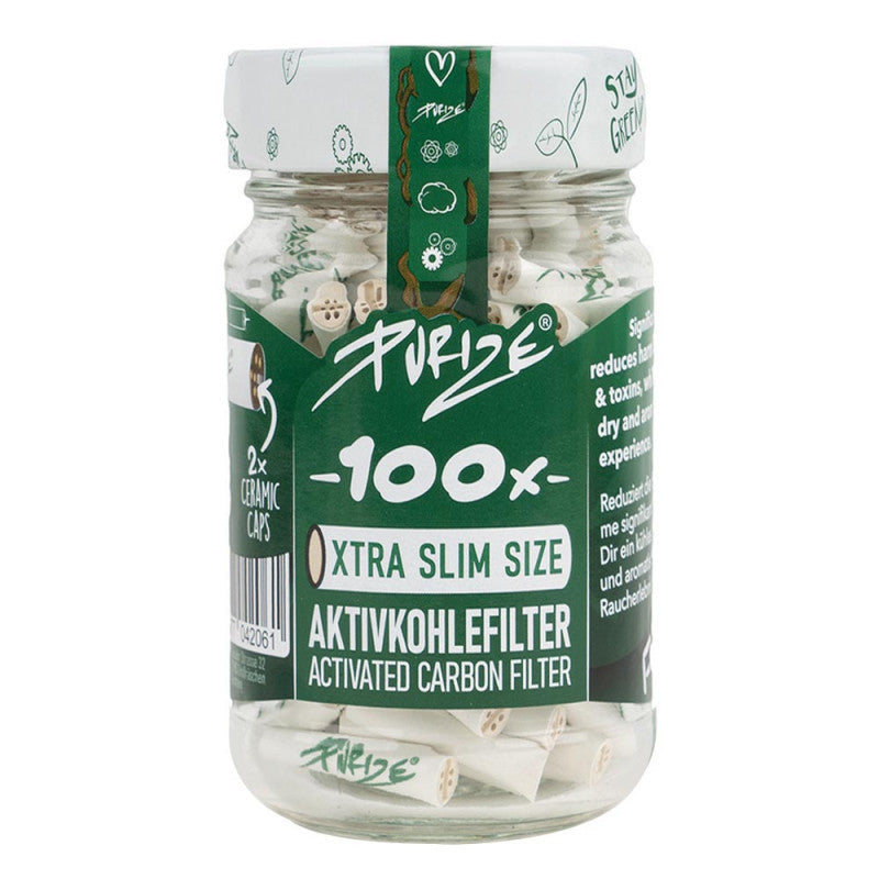 Purize XTRA-SLIM Aktivkohle 100 Stk. im Glas