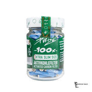 Purize Aktivkohlefilter XTRA Slim blau - 100 Stück im Glas