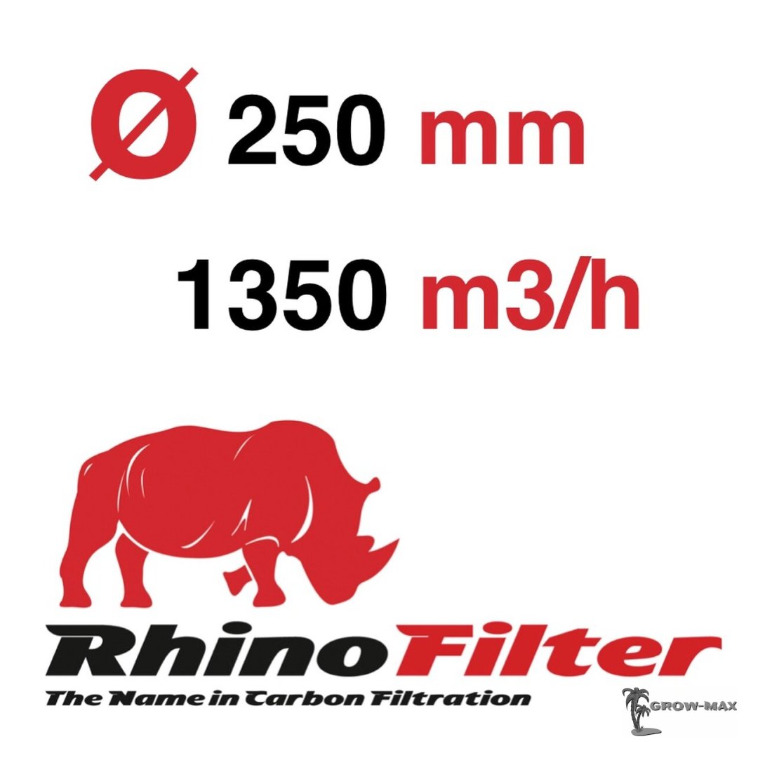 Rhino Pro Aktivkohlefilter - 1350m³/h Ø250mm